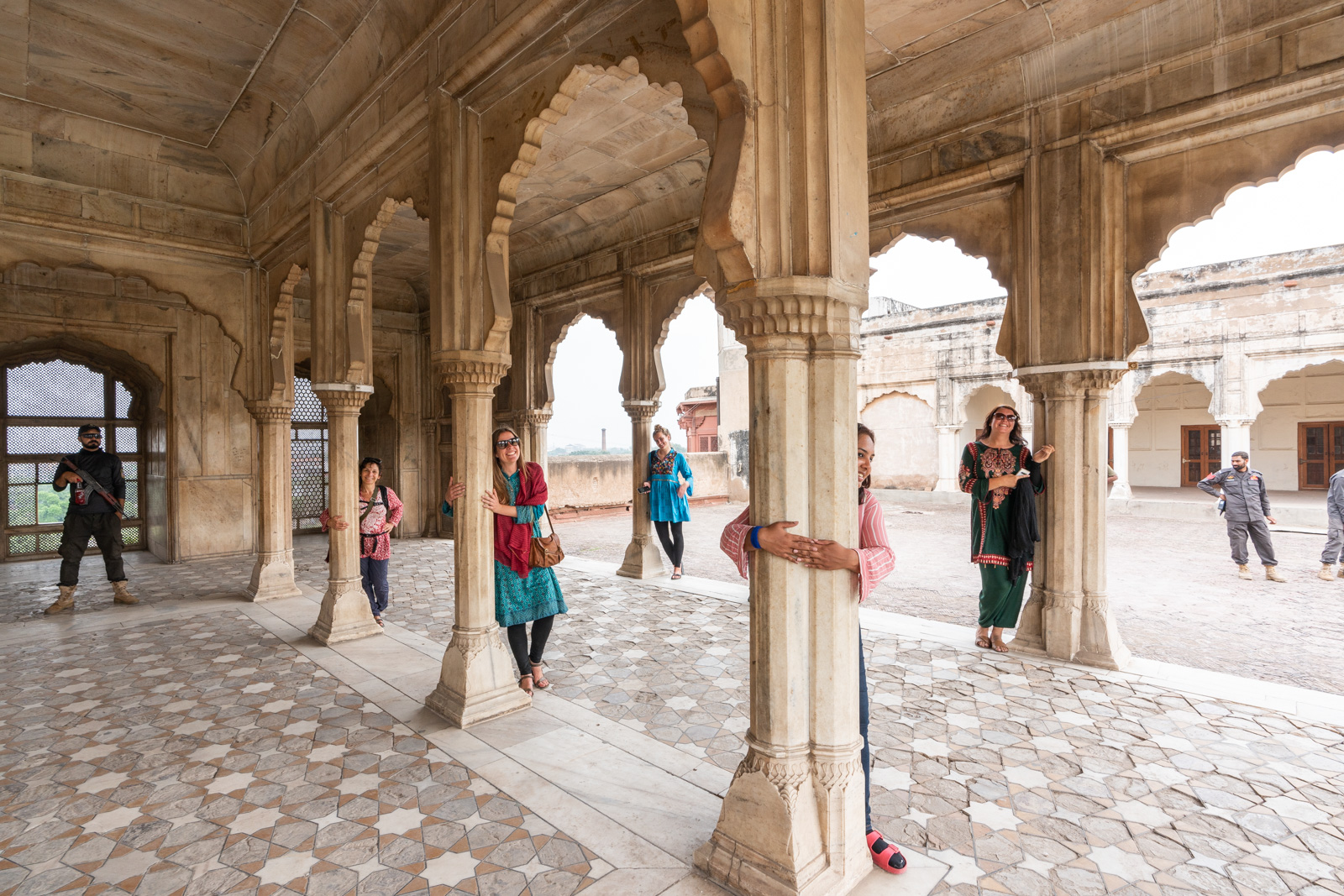 Female tourists at Lahore fort