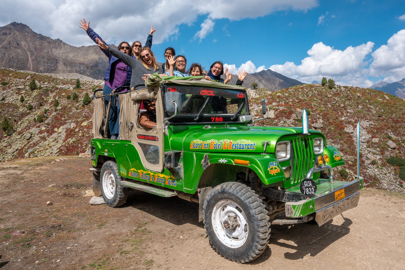 Foreign female tourists on jeep in Astore - Gilgit Baltistan (1)